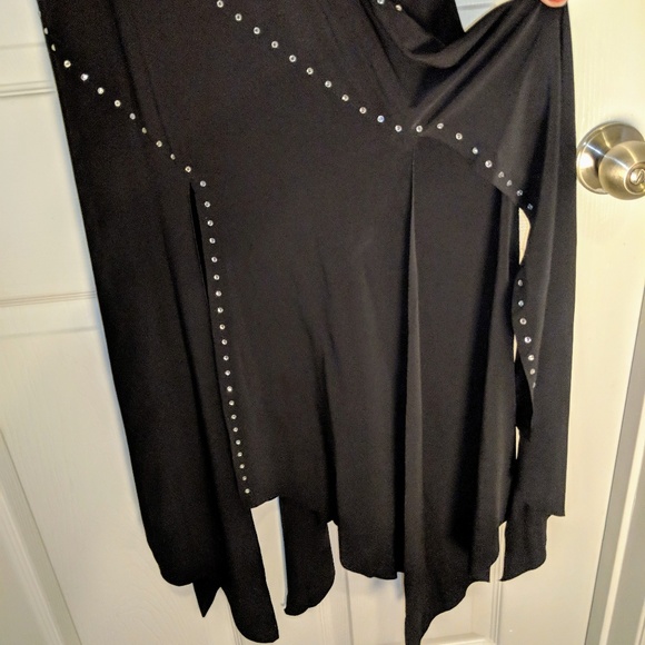 Cache black sequined asymmetric dress NWT size S - Picture 4 of 5
